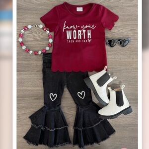 Girls bell bottom outfit